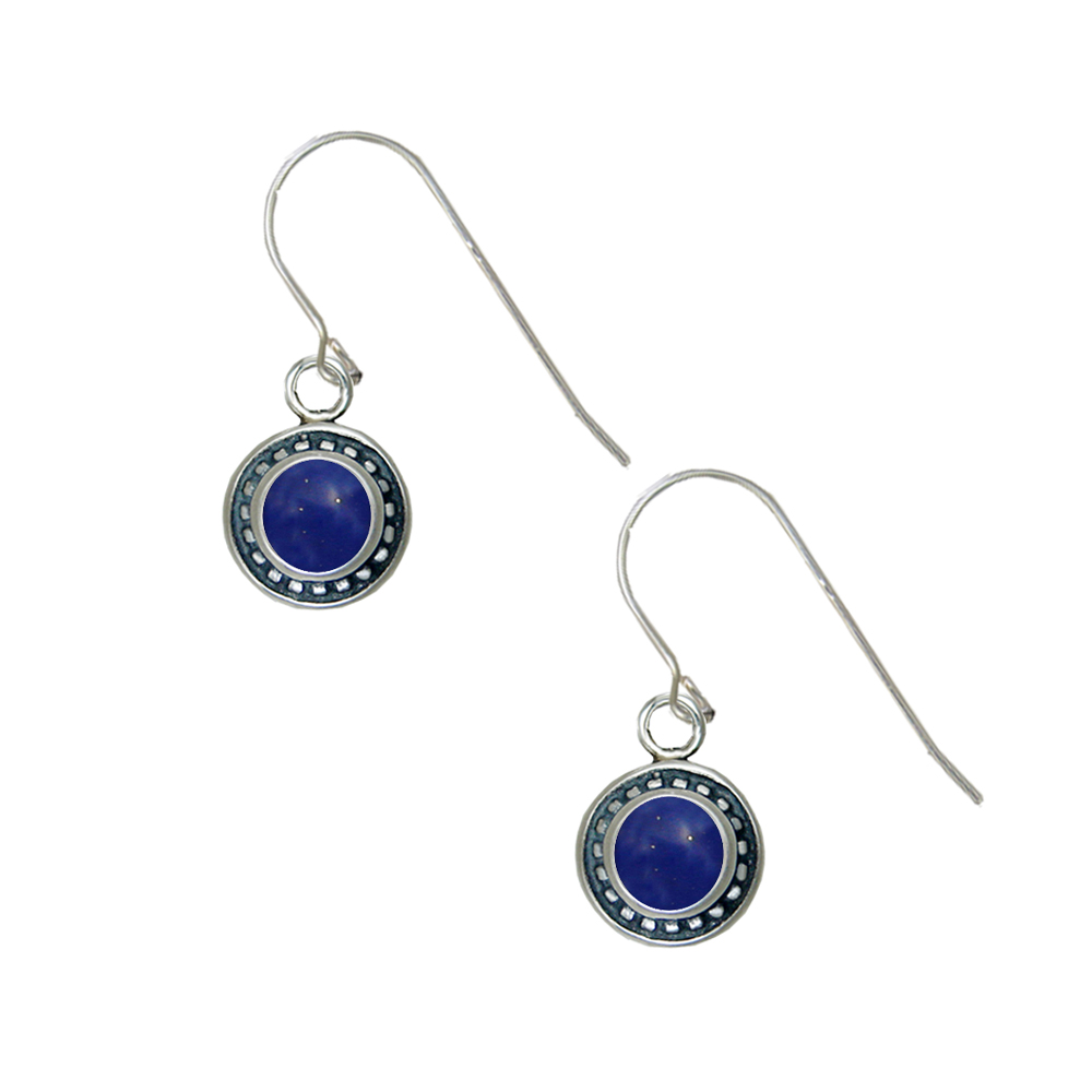 Sterling Silver Petite Lapis Lazuli Gemstone Drop Dangle Earrings